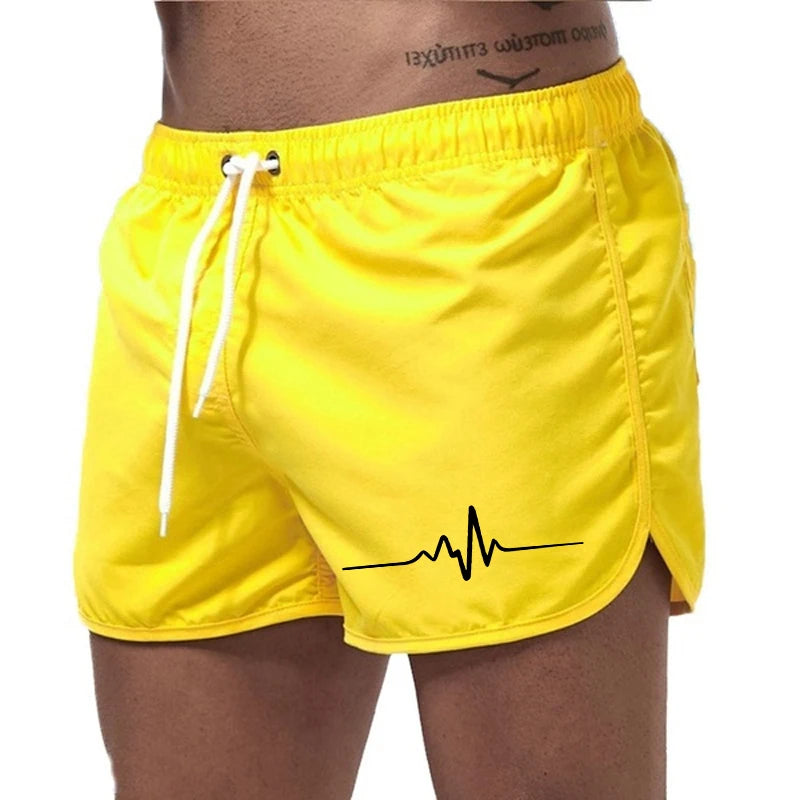 Hot Sales Men's Shorts Beach Trunks Summer Swim Pants Quick Drying Homme Surf Ventilate Drawstring Fashion Casual Daily Swimming