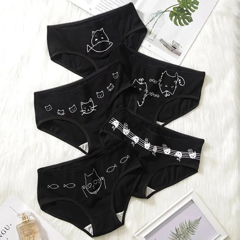 5pcs Cotton Cartoon Cute Panties
