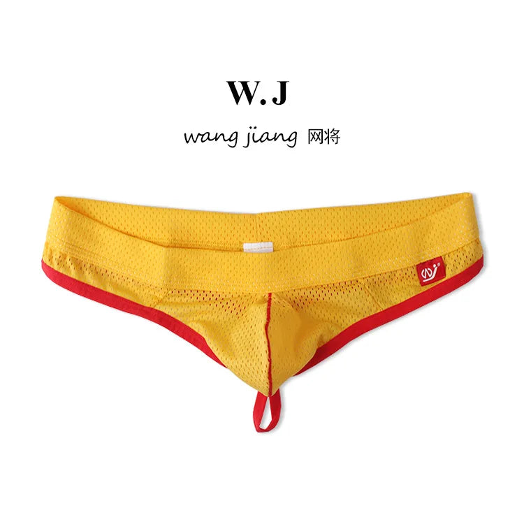 WJ Man Thong Low Waist Nylon Mesh Breathable Men's Thong T Briefs