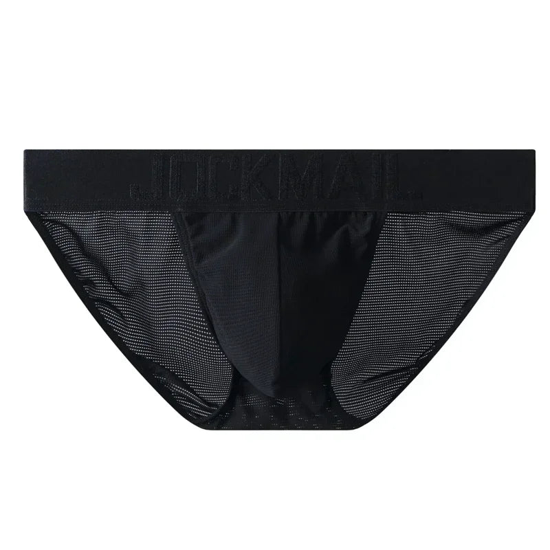 JOCKMAIL Underwear Briefs Underpants Nylon Mesh Quick Dry Men's Briefs Bikini Slip Men's Tanga Briefs Nylon  SPANDEX