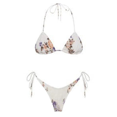 2025 Sexy Micro Bikini Side Tie Thong Two-Piece Swimwear Halter Swimming Suit For Women Floral Print Ladies Bathing Suit