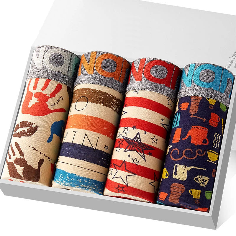 4-Piece Cotton Boxer Shorts Set
