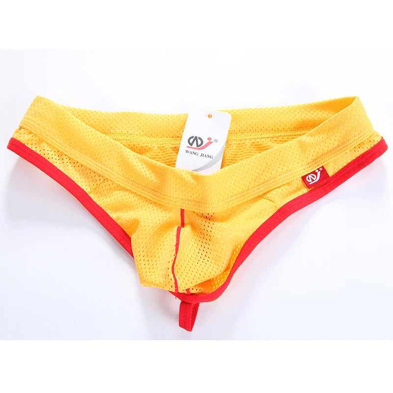 WJ Man Thong Low Waist Nylon Mesh Breathable Men's Thong T Briefs