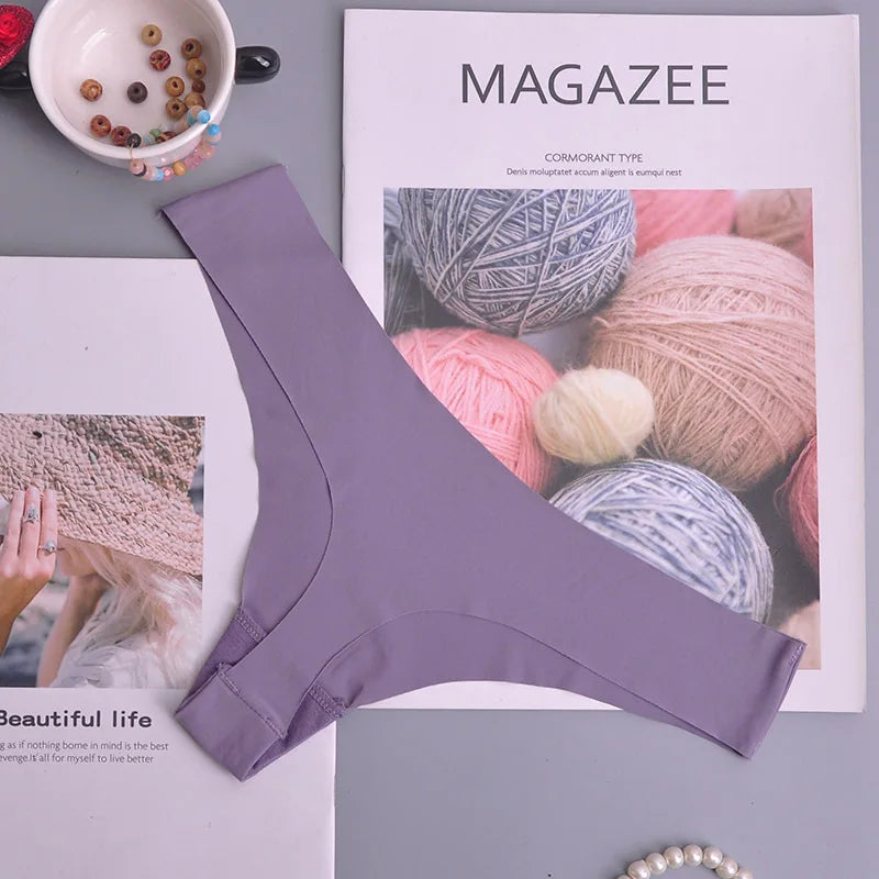 3pcs Seamless Ice Silk Panties