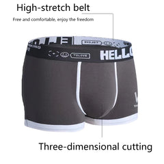 Men's Cotton Boxer Shorts with Letter Belt