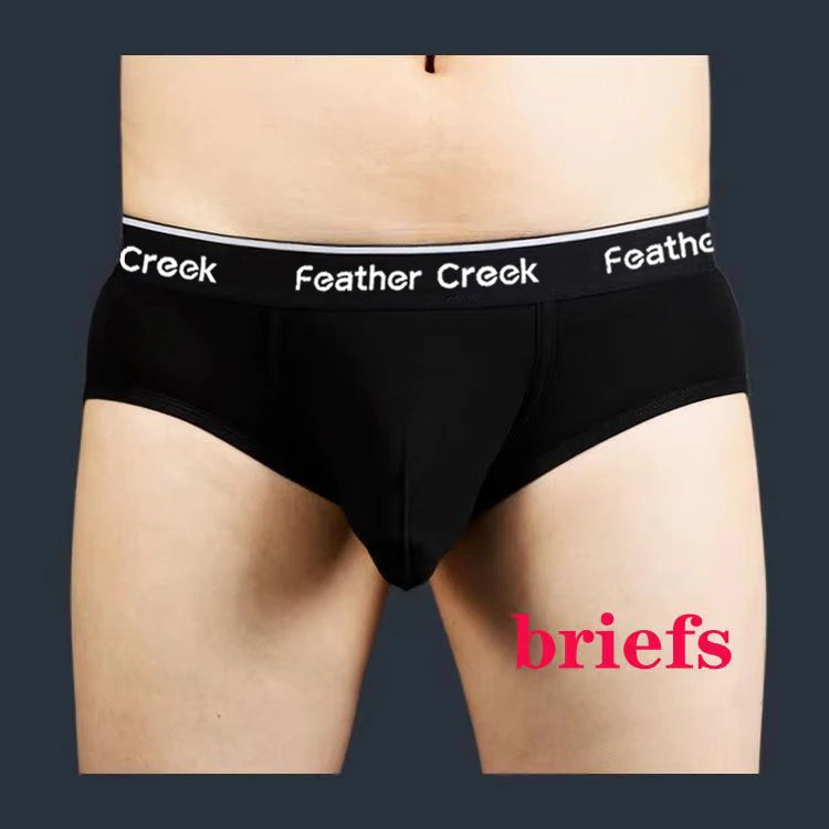 Pouch Men's Briefs - Large Front Pocket U Convex Flat Foot Triangle Sexy Shorts head fork sexy fashion