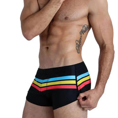 STRIPE Swim Trunks Strip Swimwear Surf Beach Shorts Quick Dry Brief Boxer Bathing Suits Beachwear Boardshort Underwear