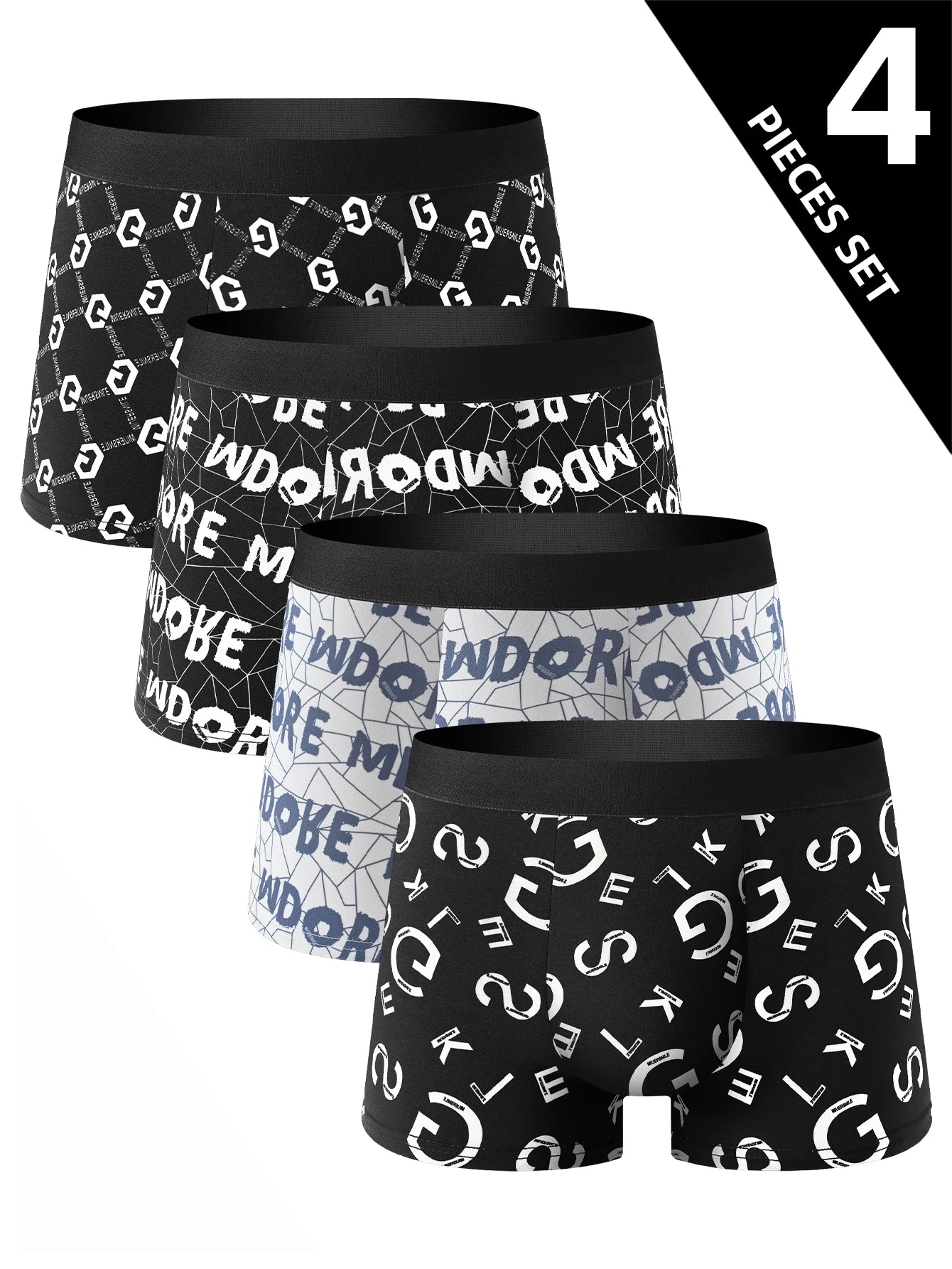4-Piece Trendy Boxer Briefs Set