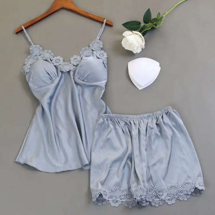 Light Green Women's Sexy Shorts Pajama Set Pajama Summer Casual Pajama Home Wear