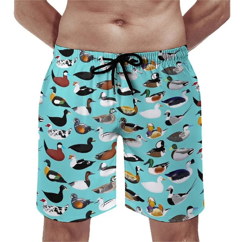 Summer New 3D Printed Cute Animal Yellow Duck Beach Shorts For Men Kid Funny Streetwear Swimming Trunks Fashion Cool Short Pants