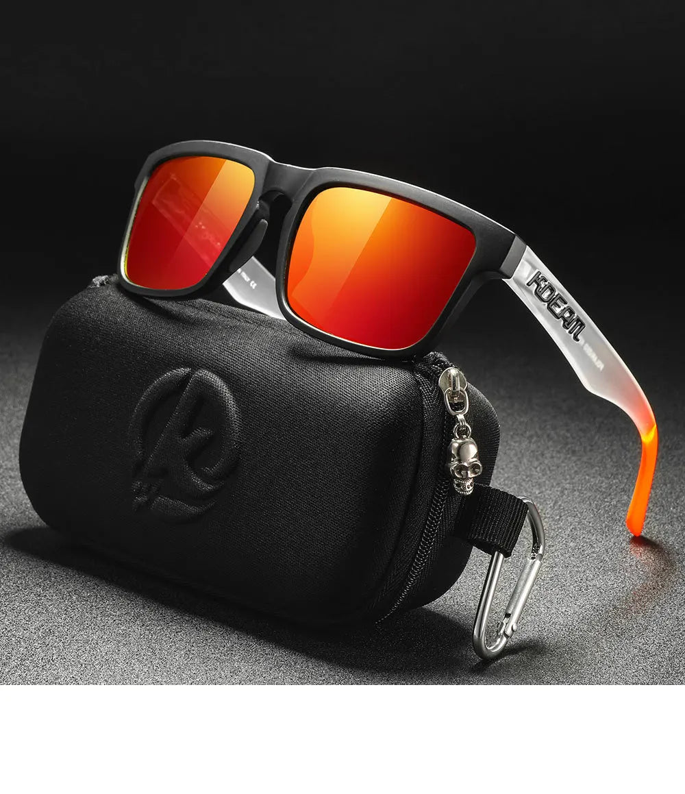 2025 Kdeam Polarized Sunglasses for Men Women Fashion Unisex Brand Trendy Outdoor Eyewear For Couple Mirror red lens