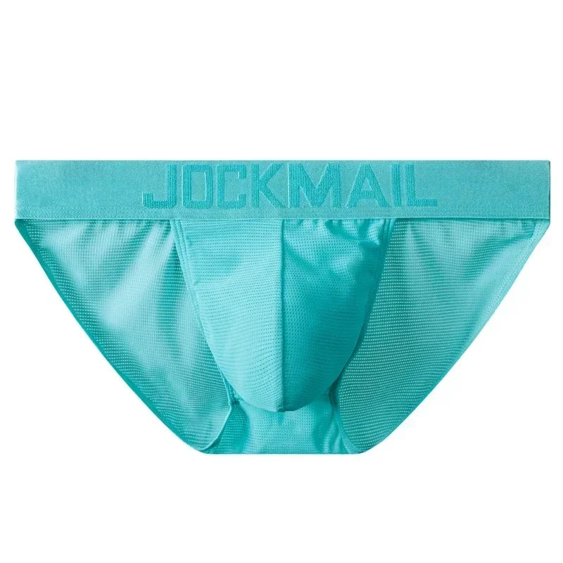 JOCKMAIL Underwear Briefs Underpants Nylon Mesh Quick Dry Men's Briefs Bikini Slip Men's Tanga Briefs Nylon  SPANDEX