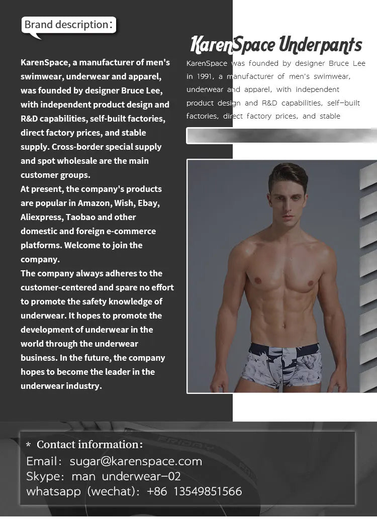 New Men Ice Silk Underwear Low waist Boxers shorts Pants Separate Open Warehouse Thin Printing Boxers