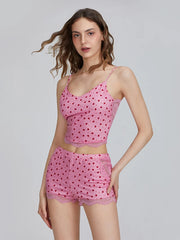 Women s 2 Piece Pajama Set Sleeveless Floral Print Cami Tops Cozy Shorts Sleepwear Sets for Summer Nights