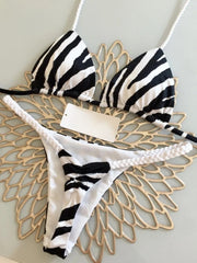 High-Waist Zebra Bikini Set
