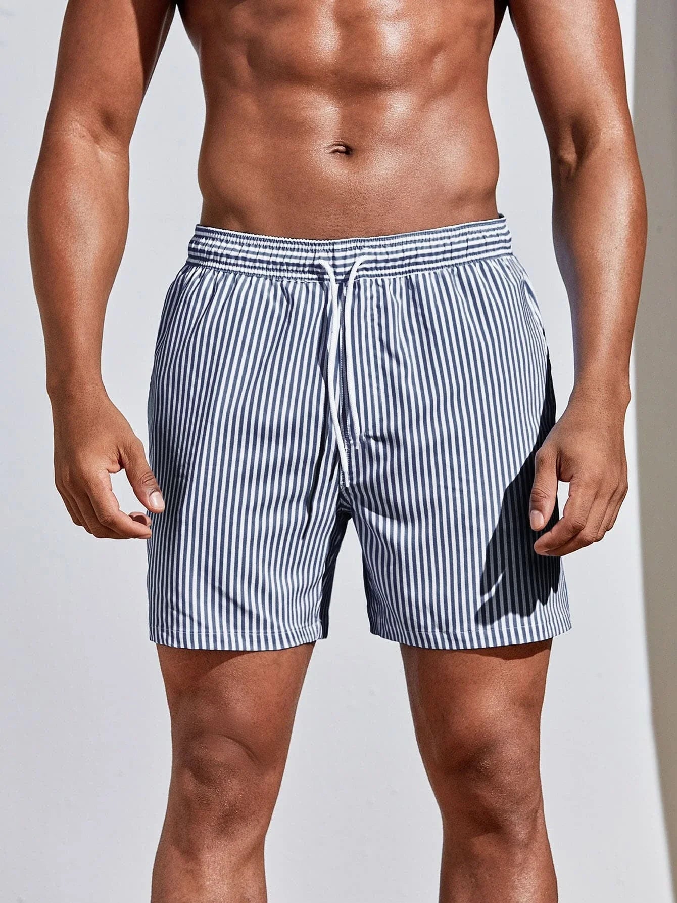New 3d Line Splicing Men's Sports Shorts For Summer Casual Soft Personalized Breathable Holiday Polyester Beach Surfing Shorts