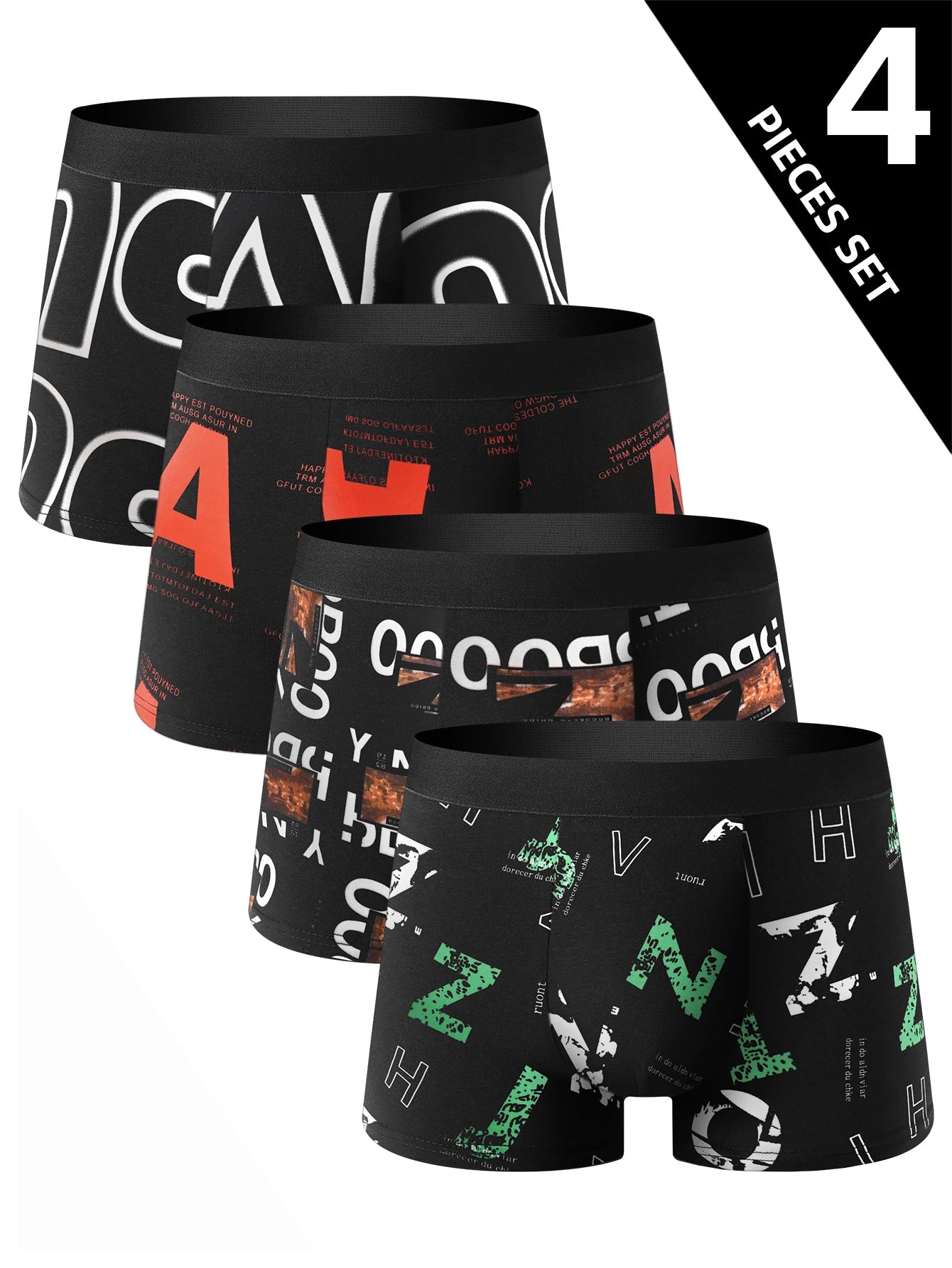 4-Piece Trendy Boxer Briefs Set