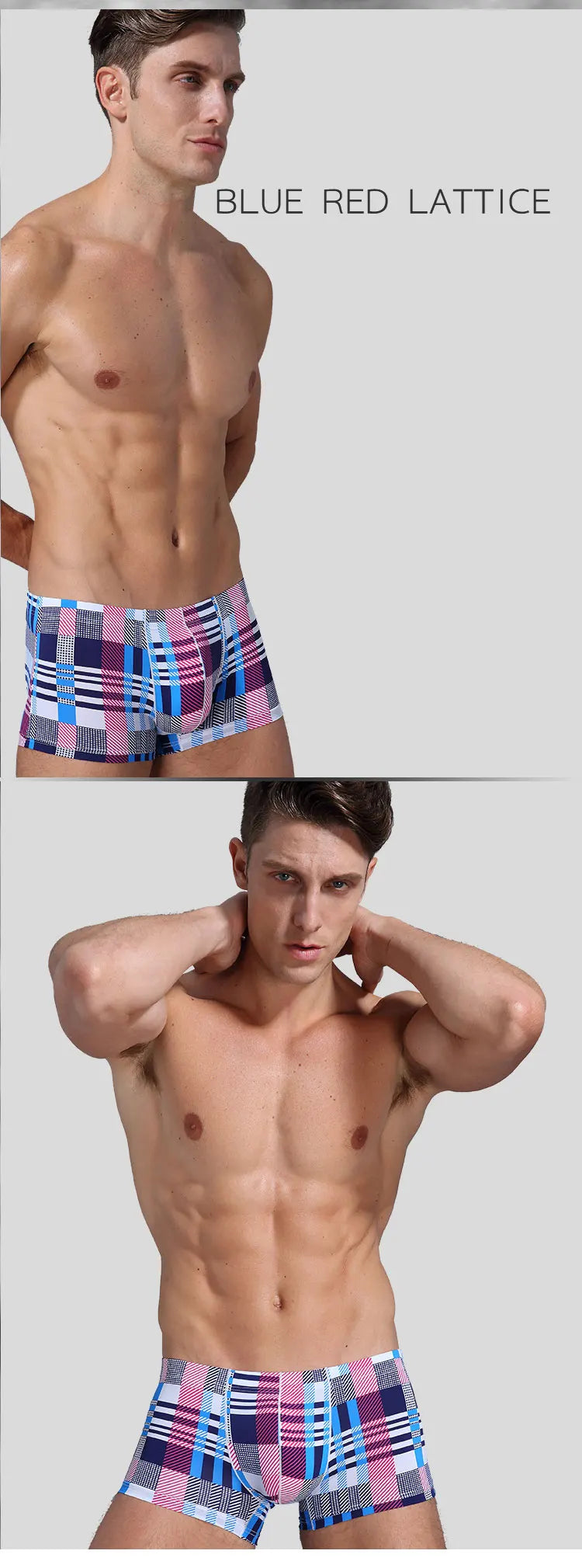 New Men Ice Silk Underwear Low waist Boxers shorts Pants Separate Open Warehouse Thin Printing Boxers