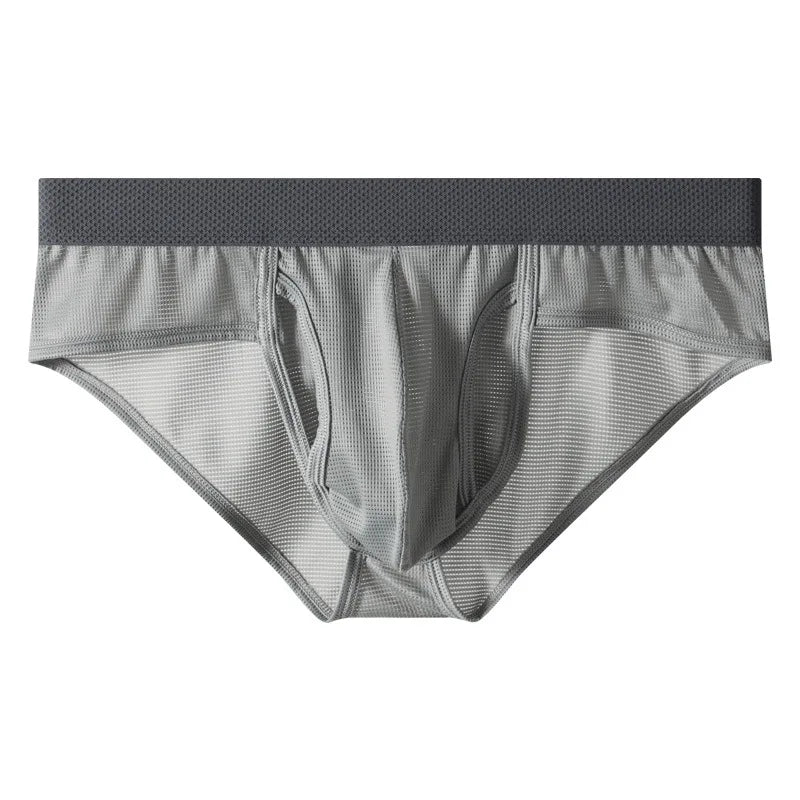 Ice Silk Thin Men Underwear Sexy Man Briefs Cueca Masculina Separate Penis Pouch Breathable Male Panties Quick Drying Underpants