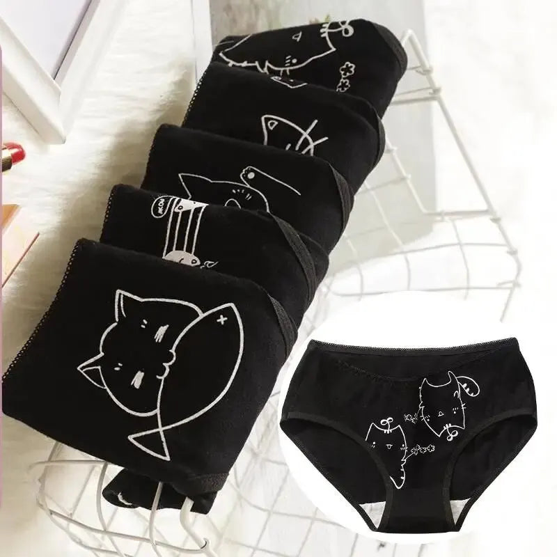 5pcs Cotton Cartoon Cute Panties