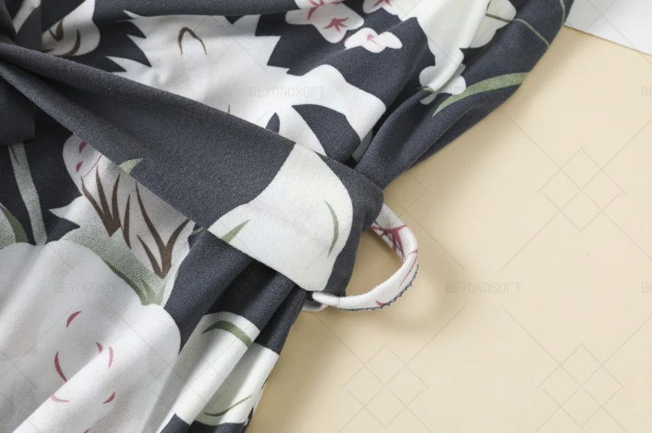Solid Color 3-piece Pajamas, Soft Long Robe, Sleeveless V-neck Top And Elastic Pants, Summer Casual Wear, Comfortable