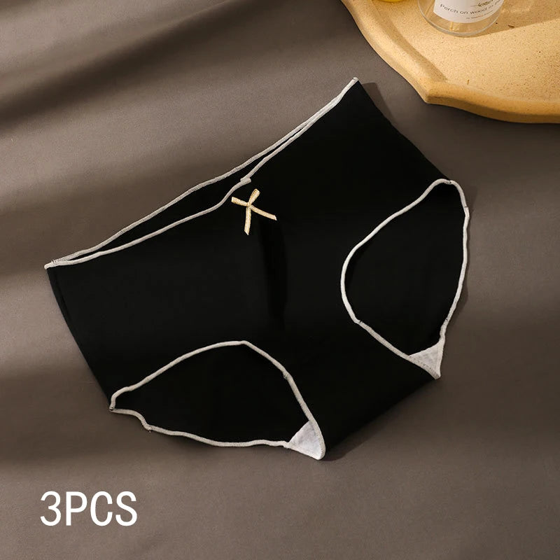 3pcs Antibacterial Ice Silk Underwear