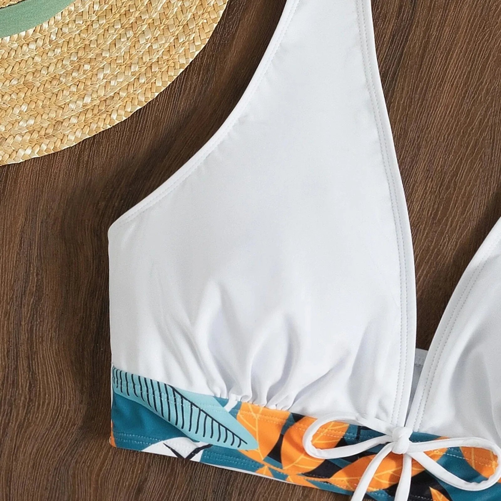 PLANT Bikini shorts Set  High Waist Swimsuit 2 Pieces Plant Print  Bathing Swim Suit Beachwear