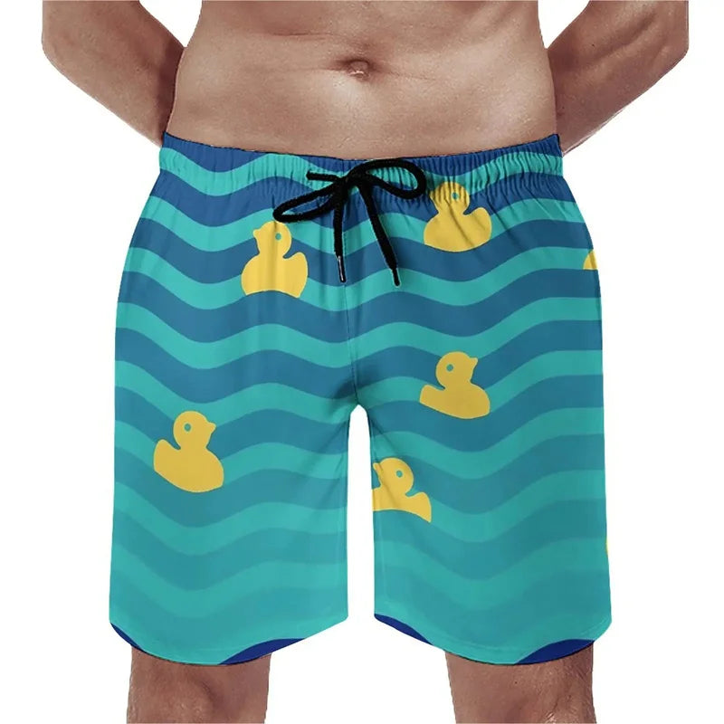 Summer New 3D Printed Cute Animal Yellow Duck Beach Shorts For Men Kid Funny Streetwear Swimming Trunks Fashion Cool Short Pants