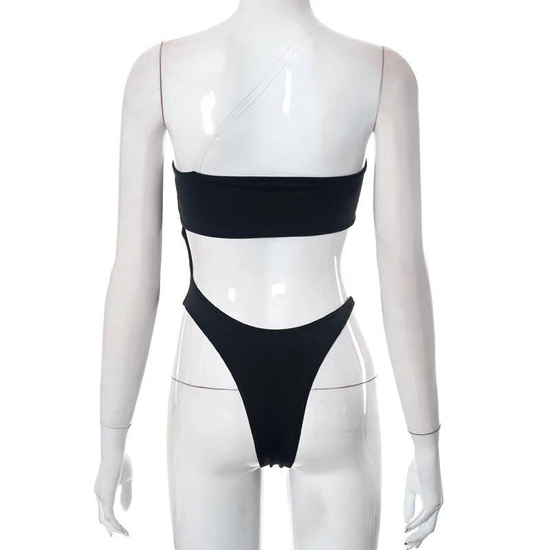 Cryptographic Hot Sexy Cut Out One Piece Swimsuit In Black Fashion Outfits Holiday Bodysuits Beachwear Swimwear
