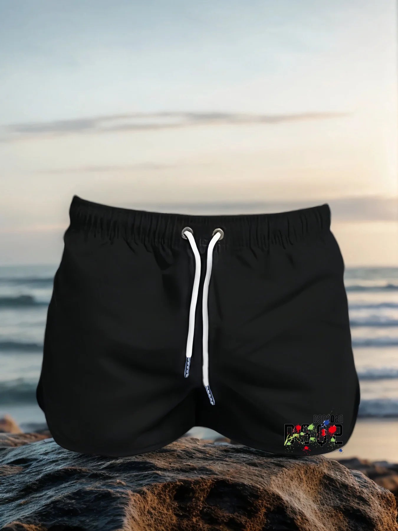 Men's quick drying beach shorts, athletic shorts, summer swimwear, Men's casual sports swim board, 2025 New beach fashion