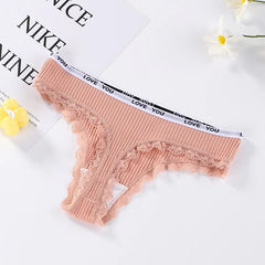 3PC Lace Tanga Low-Waist Thongs