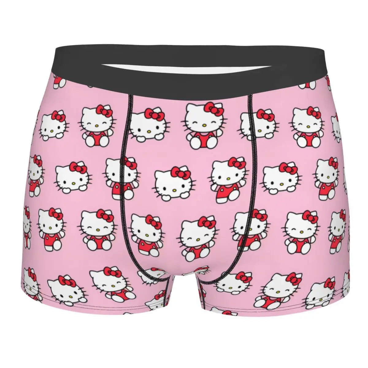 Hello Kitty Pattern Cartoon Boxers Printed Underwear Quilt Underpants Men Sanrio Comfortable Boxers Briefs