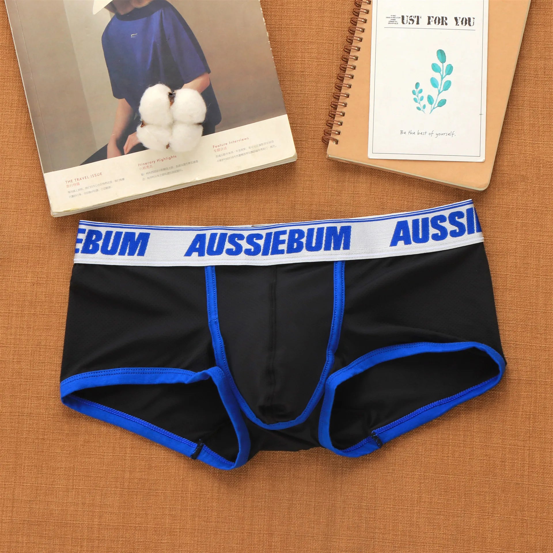 Aussiebum men's boxers Mesh underwear low waist fashion jockstrap comfortable breathable elastic letter youth shorts