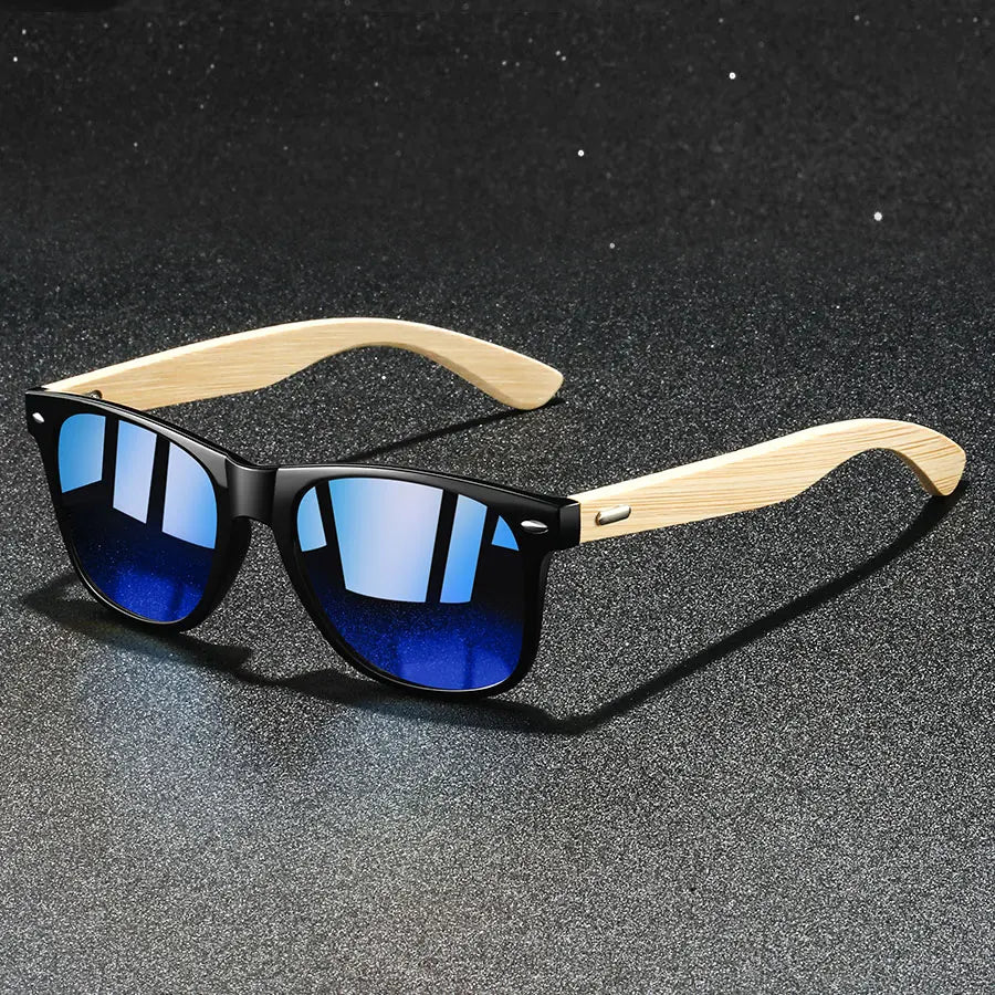 Fashion  Vintage Bamboo Wood Square Sunglasses Men Women Luxury Brand Designer Sun Glasses Wooden Driving Fishing UV400 Eyewear