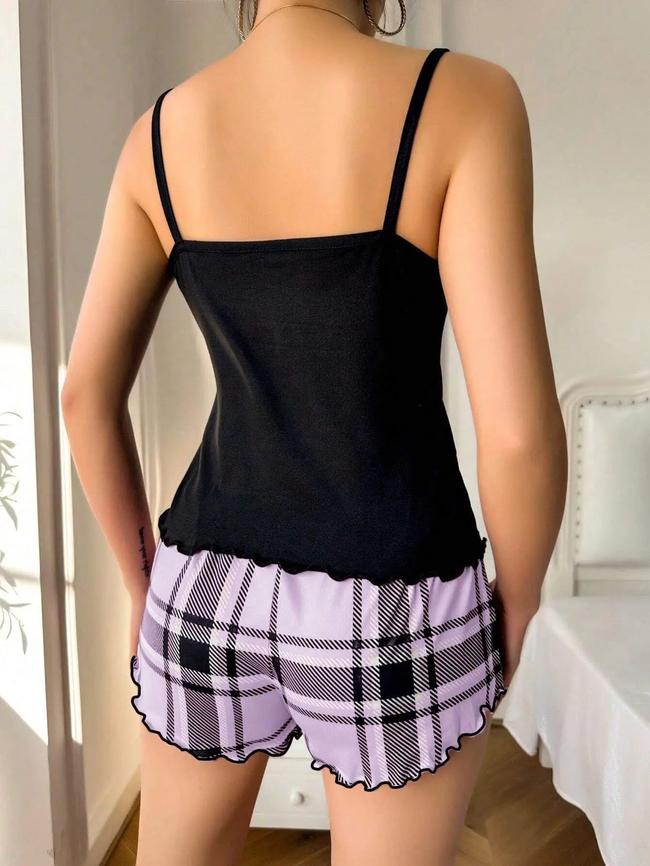 Summer Fashion Sweet Women's Halter Shorts Thin Pajamas Milk Silk Print Floral Two-piece Home Wear Women