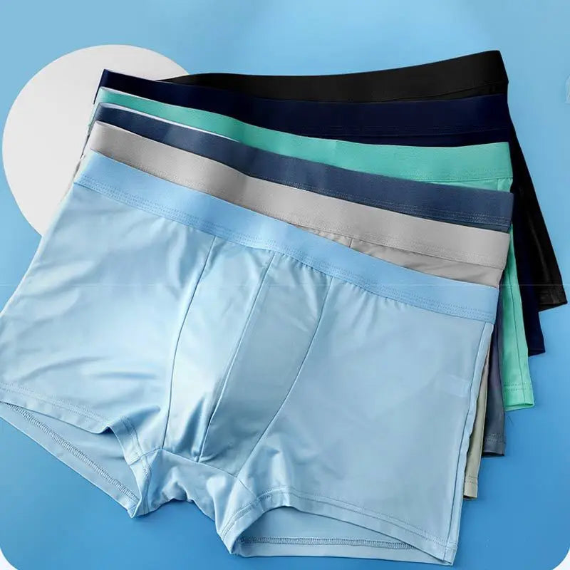 WONTIVE Ice Silk Underwear Ultra Thin Traceless Male Sexy Breathable Boxer shorts Plus Size L-4XL