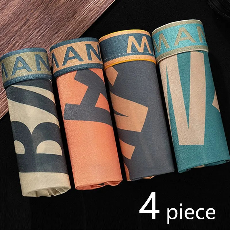 4-Piece Soft Ice Silk Boxers