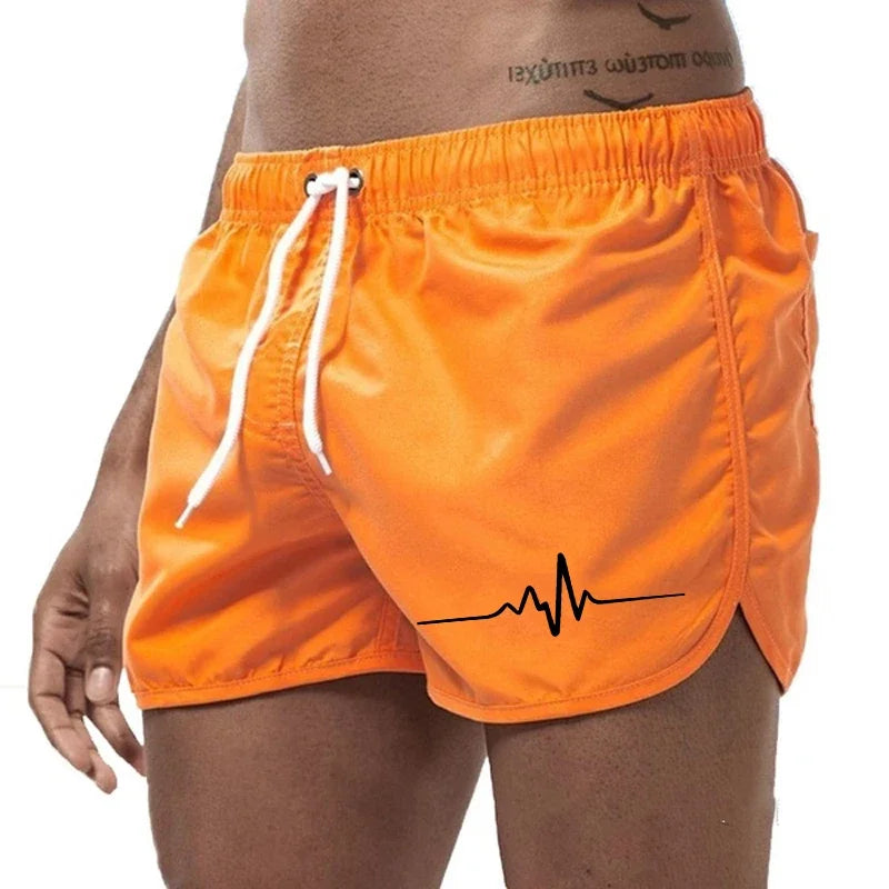 Hot Sales Men's Shorts Beach Trunks Summer Swim Pants Quick Drying Homme Surf Ventilate Drawstring Fashion Casual Daily Swimming