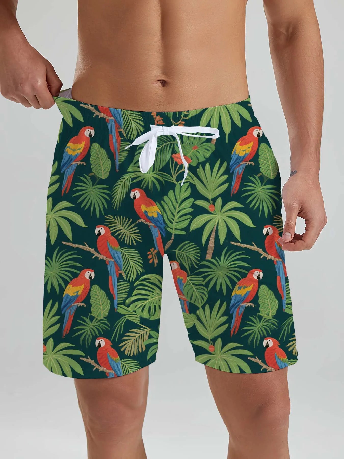 Hawaiian Men's Beach Shorts Tropical Plant  3D Printed men's Shorts Summer Fashion New Swin Trunks Vacation Beach men's Clothing