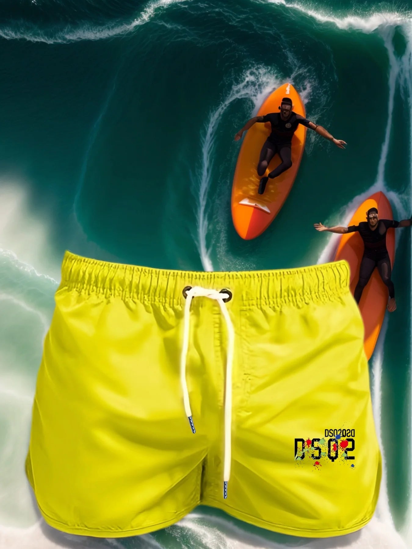 Men's quick drying beach shorts, athletic shorts, summer swimwear, Men's casual sports swim board, 2025 New beach fashion