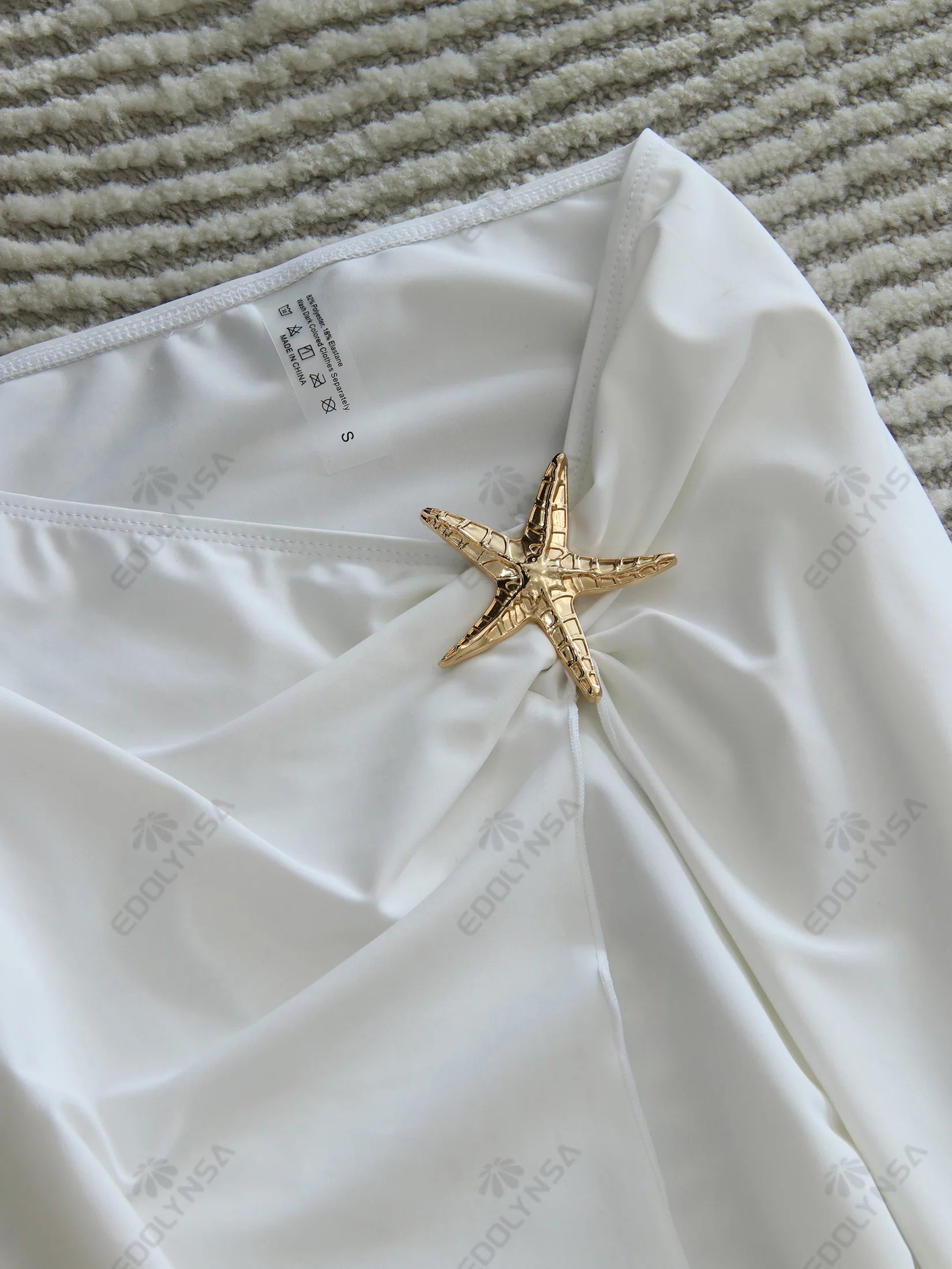 2 Piece Starfish One Piece Bathing Suits with High Split Skirt Cover ups Sexy Halter Bikini Sets K59
