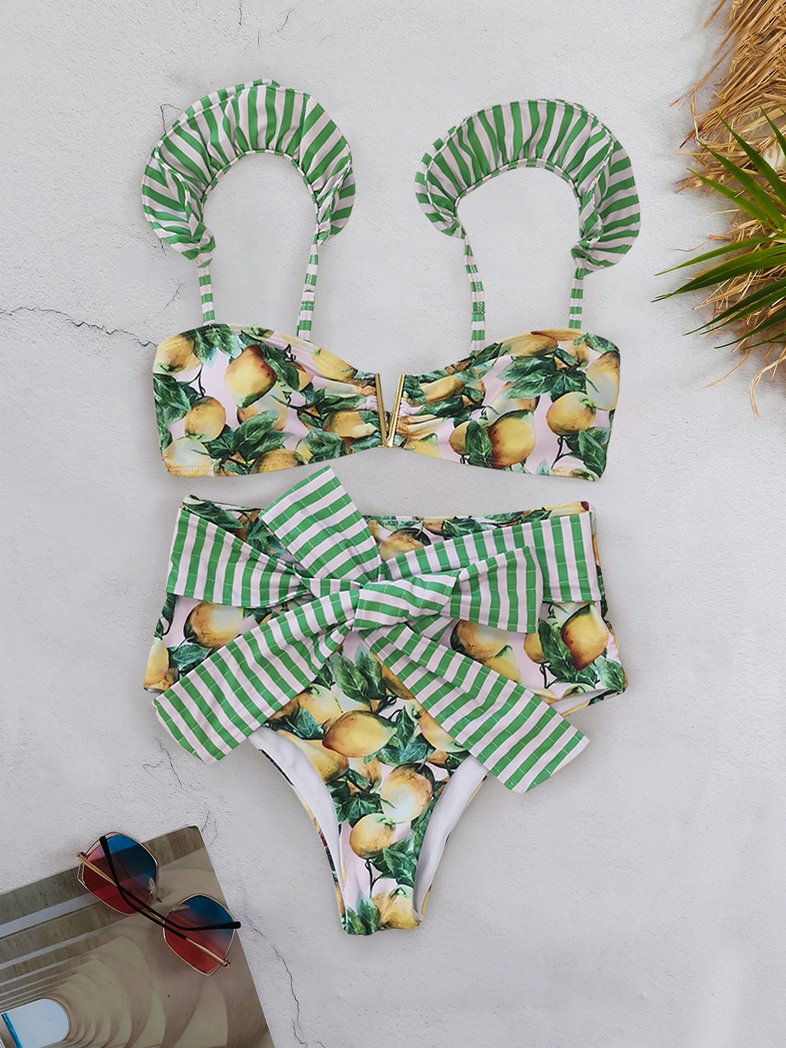 New Floral Low Waist Bikini Set Women Swimsuit 2024 Trend Bandeau Biquini Swiwmear Mujer Brazilian Bathing Suits Beachwear