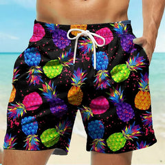 Pineapple 3D Print Shorts Swim Trunks Drawstring Summer New Quick Dry Short Holiday Beach Hawaiian Shorts