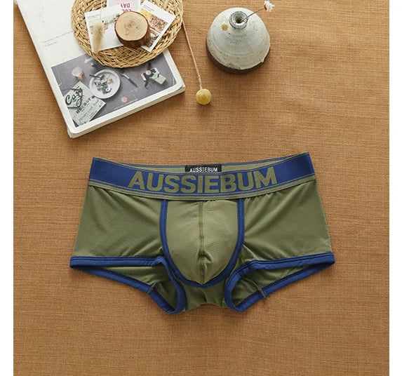 Aussiebum men's boxers Mesh underwear low waist fashion jockstrap comfortable breathable elastic letter youth shorts