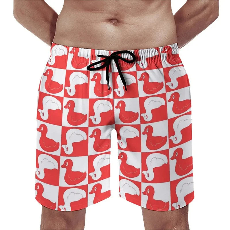 Summer New 3D Printed Cute Animal Yellow Duck Beach Shorts For Men Kid Funny Streetwear Swimming Trunks Fashion Cool Short Pants