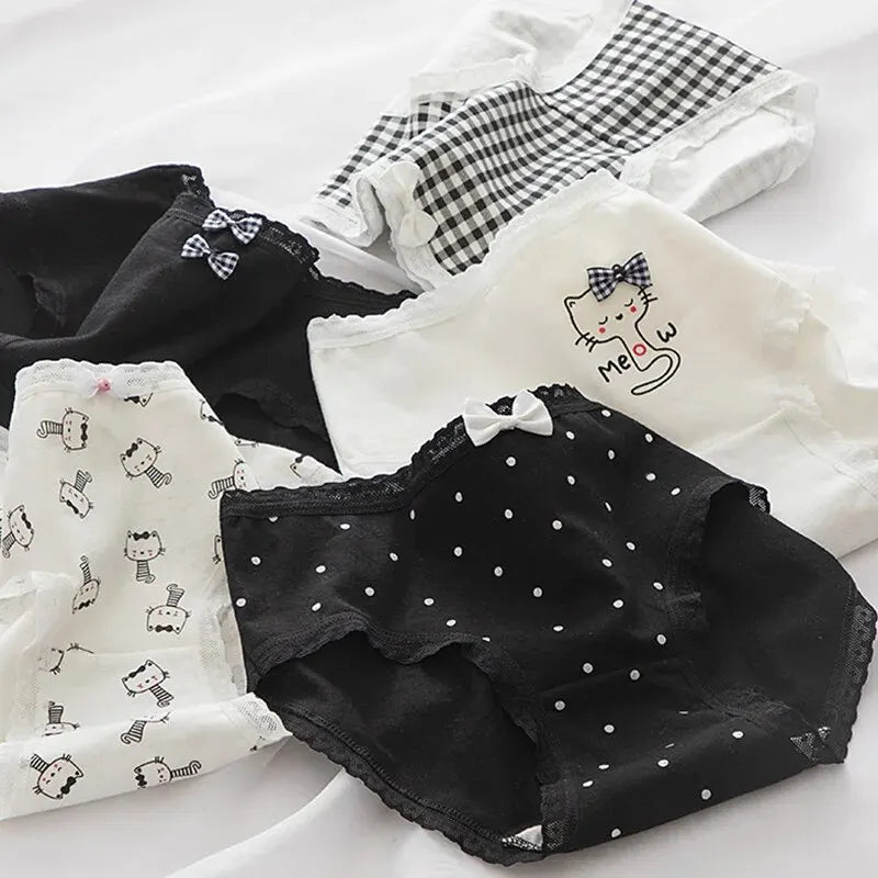 5pcs Cotton Cartoon Cute Panties