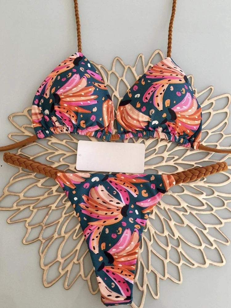 Leopard Print Brazilian Bikini Set