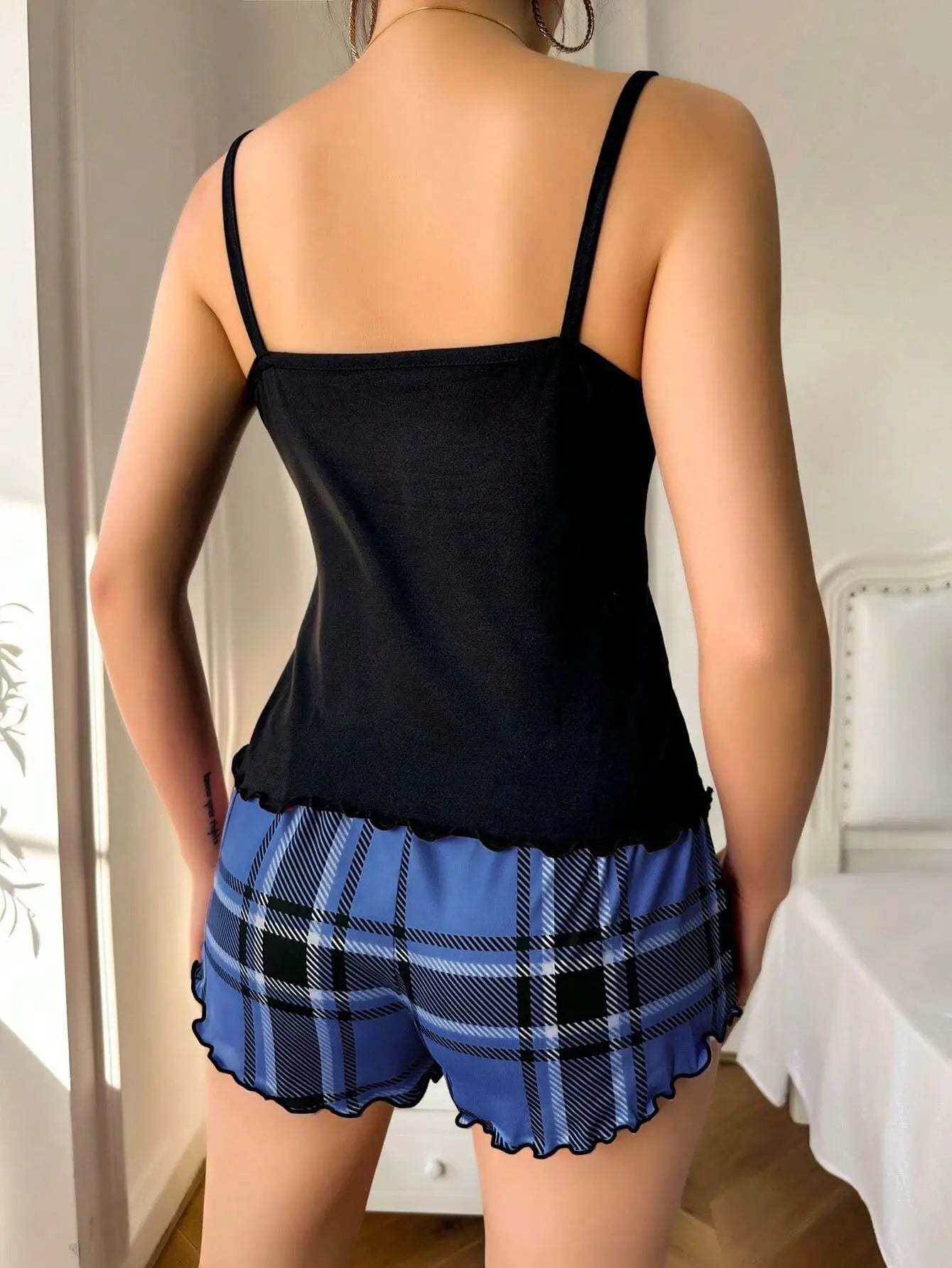 Summer Fashion Sweet Women's Halter Shorts Thin Pajamas Milk Silk Print Floral Two-piece Home Wear Women