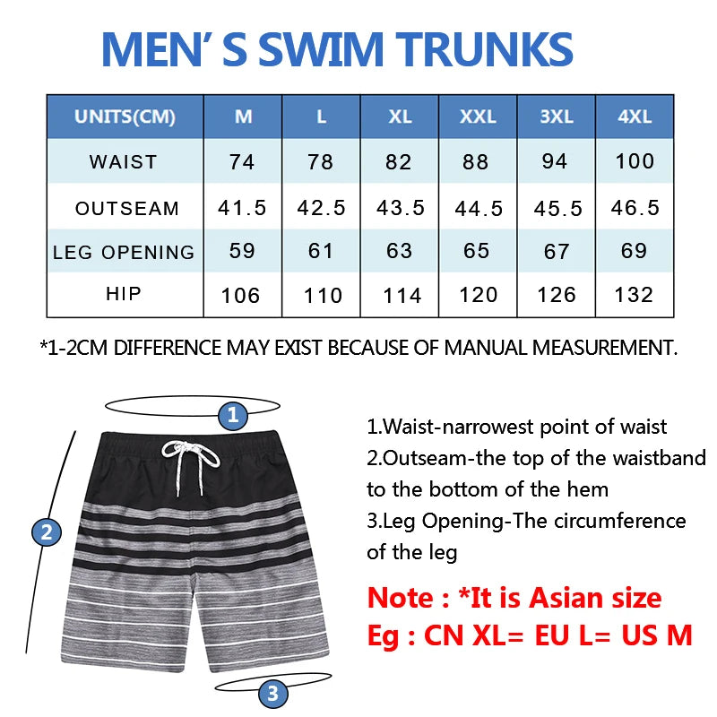 Escatch Brand Summer Fashion Polyester Quick Dry Swim Trunks