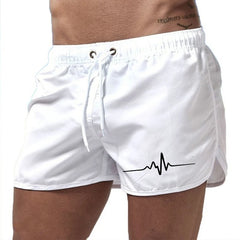 Hot Sales Men's Shorts Beach Trunks Summer Swim Pants Quick Drying Homme Surf Ventilate Drawstring Fashion Casual Daily Swimming